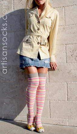 RocknSocks Pink Striped Socks - OTKs