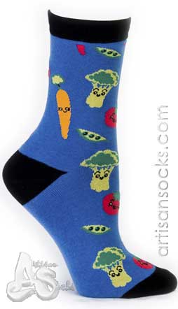 Sock It To Me Veggies Fun Cotton Crew Socks