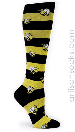 Sock it to Me Bumble Bee Striped Knee High Sock