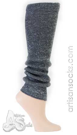 Sock It To Me Grey & Silver Cotton Leg Warmer