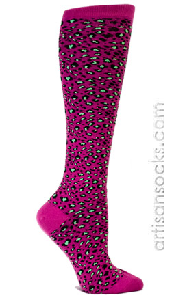 Sock It To Me Magenta Leopard Print Knee Highs