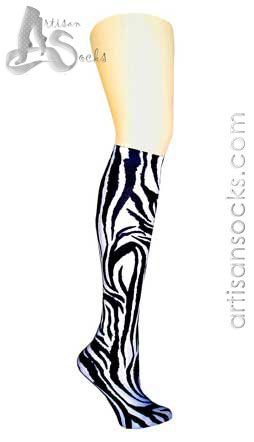 Violet Love Zebra Wild Animal Print Knee High Stockings