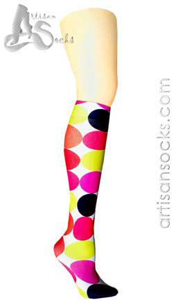 Violet Love Cupcake Geometric Print Knee High Trouser Socks