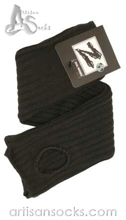 Black Dual Warmer Knee High Stirrup Socks or Arm Warmer