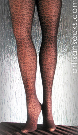 Sheer Black Leopard Print Plus Size Pantyhose