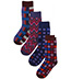 Funky Fuchsia Retro Patterned Unisex 4 pack Trouser Socks