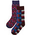 Funky Fuchsia Retro Patterned Unisex 4 pack Trouser Socks