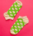 Happy Socks Low Big Dots - Green Dotted Anklet Socks
