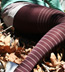 Hansel From Basel Woolrich Striped Wool Tights - Burgundy