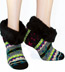 Fairisle Ankle Socks with Faux Fur Cuff