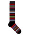 K. Bell Multicolor Striped Black Cotton Knee High Socks