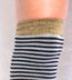 Vintage Stripe Over the Knee Sock with Gold by K. Bell - Black, Gray, Taupe