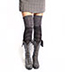 Striped OTK Socks / Thigh Highs - CHARCOAL & BLACK