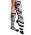 Striped Knee High Skull Socks with Nautical Stars