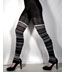 Ozone Stripe & Lace Tights - Black & Gray Striped Cotton Leggings