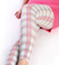 Pink and White Plaid Footless Leggings