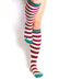 Lt Green / Maroon Striped Knee Socks