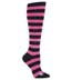 Sock it to Me Bright Pink and Black Striped Knee High Socks