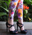Violet Love Spoil Me Floral Print Leggings / Footless Tights