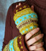 Fleece Lined Colorful Sage Wool Fingerless Glove