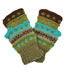 Fleece Lined Colorful Sage Wool Fingerless Glove