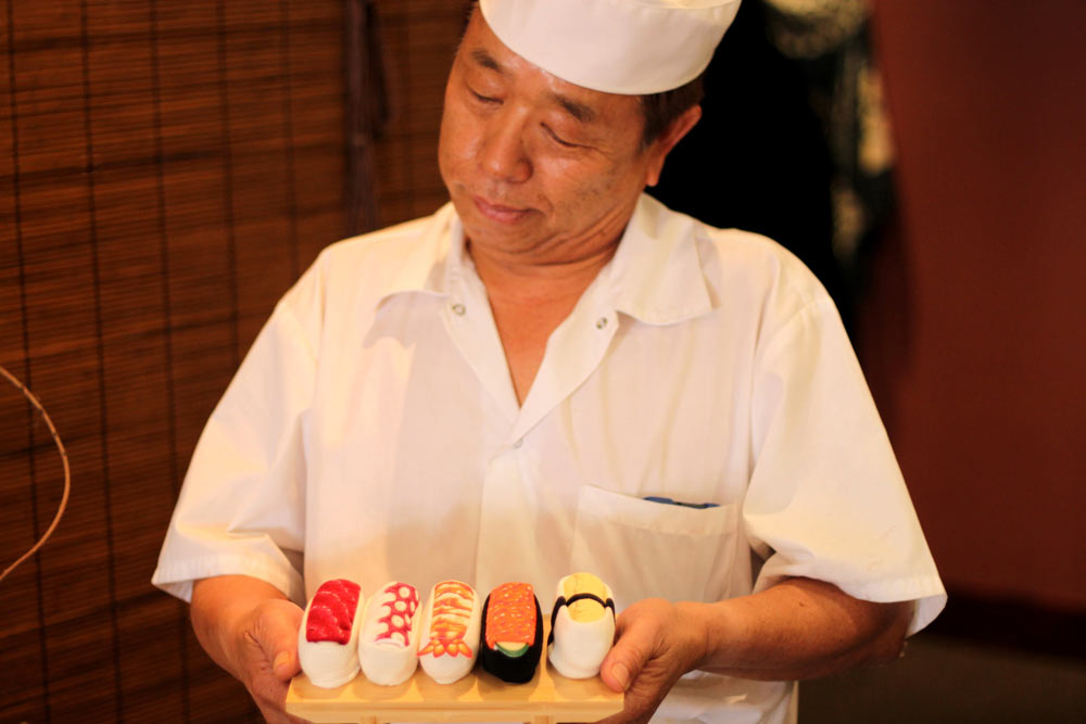 Tiger Hiroshi Ozasa is suspicious of the sock sushi