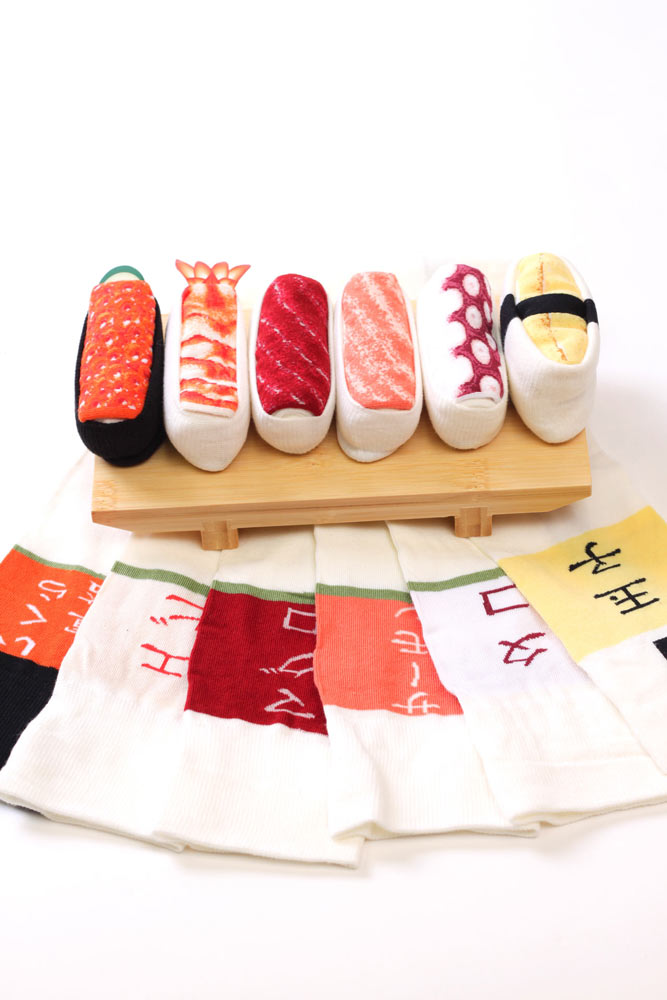 Set of 6 pairs of sushi socks